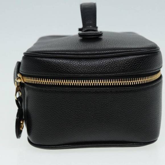 CHANEL COCO Mark Vanity Cosmetic Pouch Caviar Skin Black CC Auth yb640 - Picture 5 of 16